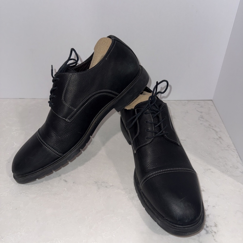Flag Ltd Nappa Glove Mens Dress Shoes Black Leather Cap toe Oxford Size 10M